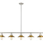Z-Lite Casa 8" 5-Light Brushed Nickel Island Light With Factory Brass Steel Shade