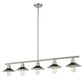 Z-Lite Casa 8" 5-Light Brushed Nickel Island Light With Matte Black Steel Shade