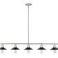 Z-Lite Casa 8" 5-Light Brushed Nickel Island Light With Matte Black Steel Shade