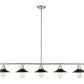 Z-Lite Casa 8" 5-Light Brushed Nickel Island Light With Matte Black Steel Shade