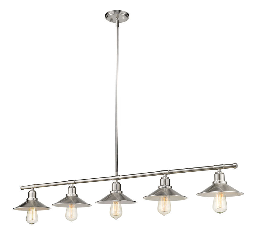 Z-Lite Casa 8" 5-Light Brushed Nickel Steel Island Light