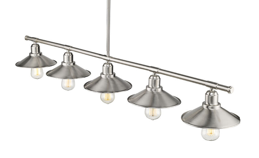 Z-Lite Casa 8" 5-Light Brushed Nickel Steel Island Light