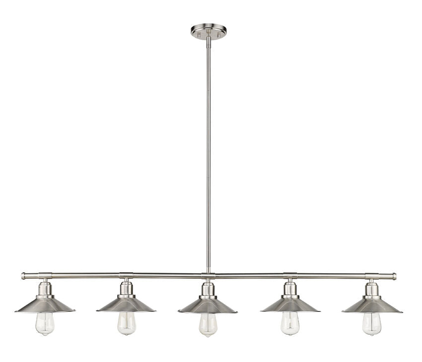 Z-Lite Casa 8" 5-Light Brushed Nickel Steel Island Light