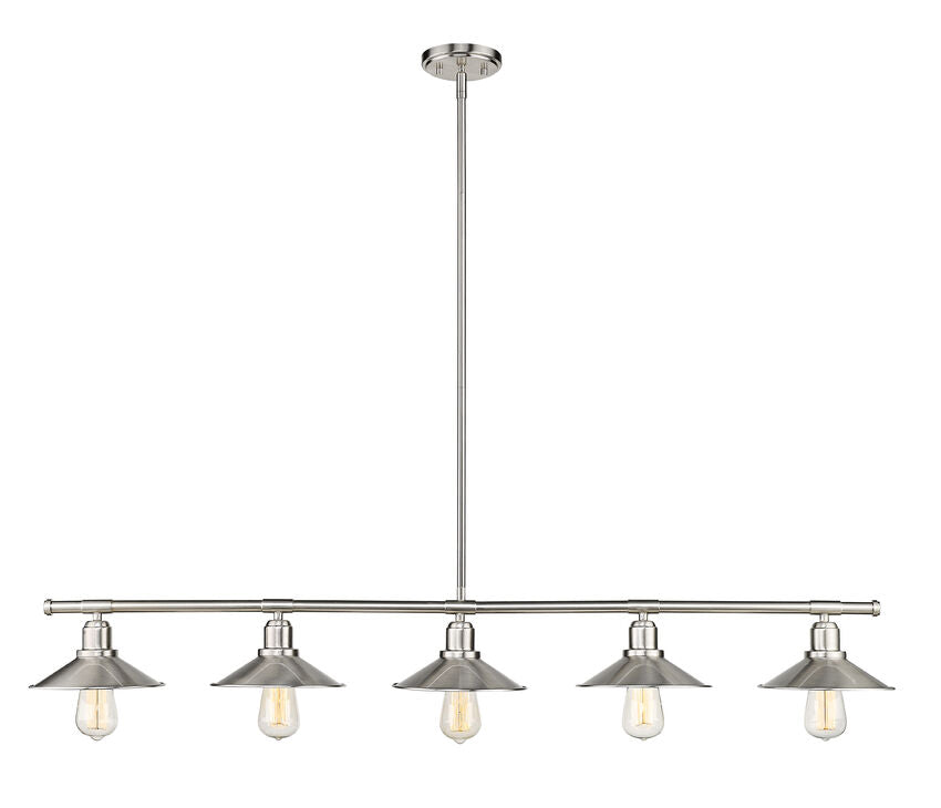 Z-Lite Casa 8" 5-Light Brushed Nickel Steel Island Light