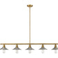 Z-Lite Casa 8" 5-Light Factory Brass Island Light With Brushed Nickel Steel Shade