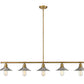 Z-Lite Casa 8" 5-Light Factory Brass Island Light With Brushed Nickel Steel Shade