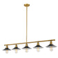 Z-Lite Casa 8" 5-Light Factory Brass Island Light With Matte Black Steel Shade