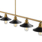 Z-Lite Casa 8" 5-Light Factory Brass Island Light With Matte Black Steel Shade