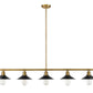 Z-Lite Casa 8" 5-Light Factory Brass Island Light With Matte Black Steel Shade
