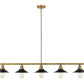 Z-Lite Casa 8" 5-Light Factory Brass Island Light With Matte Black Steel Shade