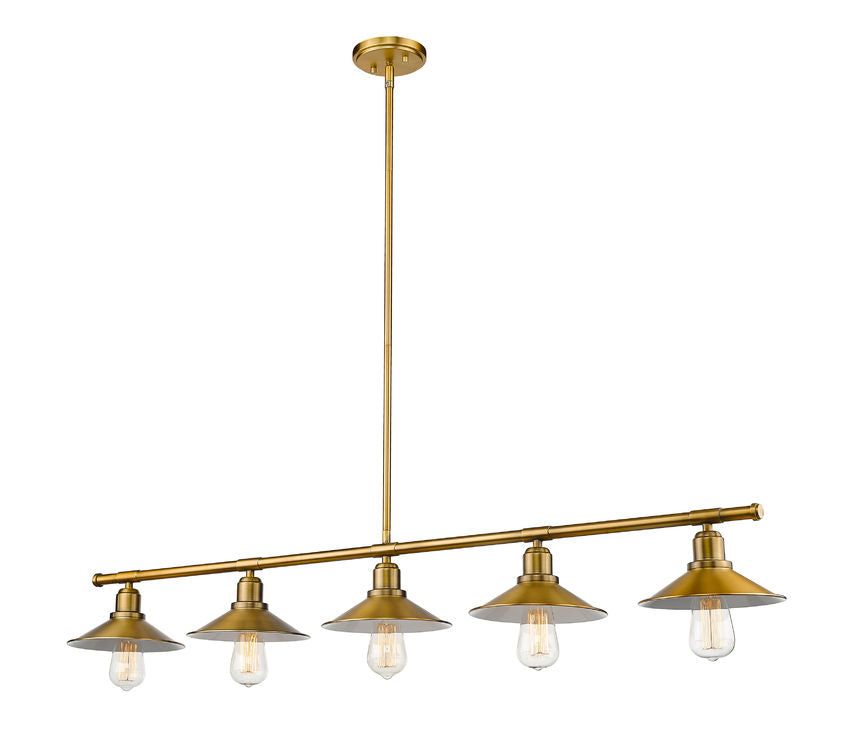 Z-Lite Casa 8" 5-Light Factory Brass Steel Island Light