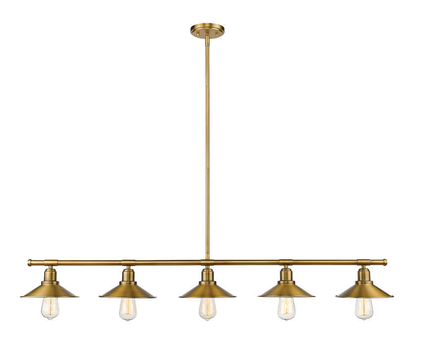 Z-Lite Casa 8" 5-Light Factory Brass Steel Island Light