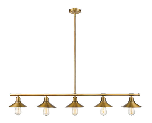 Z-Lite Casa 8" 5-Light Factory Brass Steel Island Light