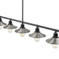 Z-Lite Casa 8" 5-Light Matte Black Island Light With Brushed Nickel Steel Shade