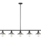 Z-Lite Casa 8" 5-Light Matte Black Island Light With Brushed Nickel Steel Shade