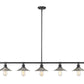 Z-Lite Casa 8" 5-Light Matte Black Island Light With Brushed Nickel Steel Shade