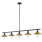 Z-Lite Casa 8" 5-Light Matte Black Island Light With Factory Brass Steel Shade