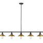 Z-Lite Casa 8" 5-Light Matte Black Island Light With Factory Brass Steel Shade