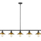 Z-Lite Casa 8" 5-Light Matte Black Island Light With Factory Brass Steel Shade