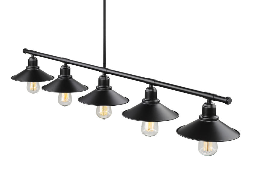 Z-Lite Casa 8" 5-Light Matte Black Steel Island Light
