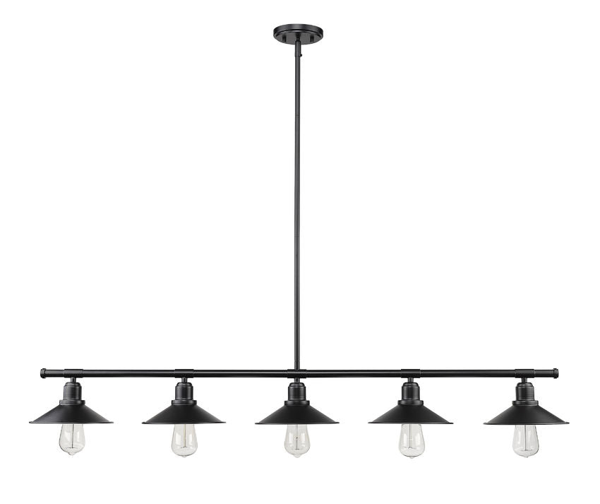 Z-Lite Casa 8" 5-Light Matte Black Steel Island Light