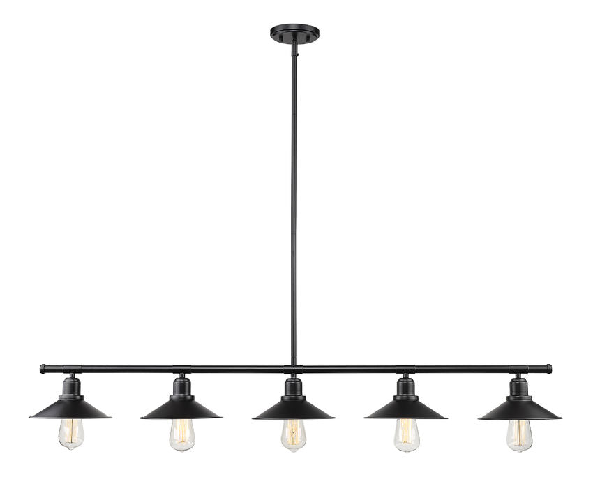 Z-Lite Casa 8" 5-Light Matte Black Steel Island Light