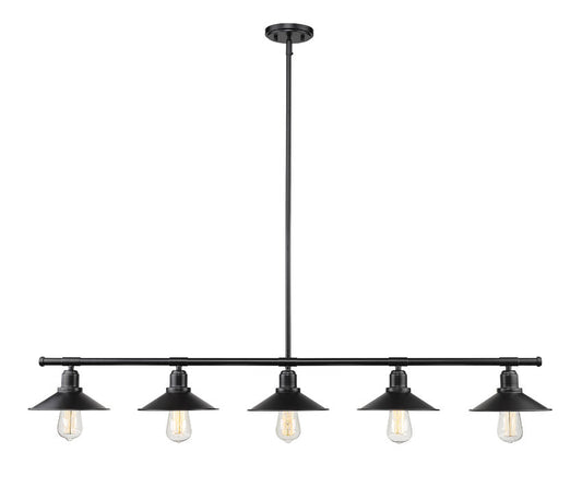 Z-Lite Casa 8" 5-Light Matte Black Steel Island Light
