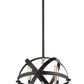 Z-Lite Cavallo 12" 3-Light Hammered Black and Chrome Steel Pendant Light
