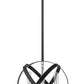 Z-Lite Cavallo 12" 3-Light Hammered Black and Chrome Steel Pendant Light