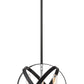 Z-Lite Cavallo 12" 3-Light Hammered Black and Chrome Steel Pendant Light