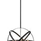 Z-Lite Cavallo 18" 5-Light Hammered Black and Chrome Steel Pendant Light
