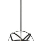 Z-Lite Cavallo 18" 5-Light Hammered Black and Chrome Steel Pendant Light