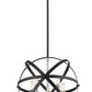Z-Lite Cavallo 18" 5-Light Hammered Black and Chrome Steel Pendant Light
