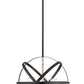 Z-Lite Cavallo 18" 5-Light Hammered Black and Chrome Steel Pendant Light