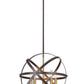 Z-Lite Cavallo 18" 5-Light Hammered Black and Olde Brass Steel Pendant Light