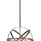 Z-Lite Cavallo 18" 5-Light Hammered Black and Olde Brass Steel Pendant Light