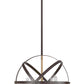Z-Lite Cavallo 18" 5-Light Hammered Black and Olde Brass Steel Pendant Light