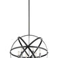 Z-Lite Cavallo 24" 6-Light Hammered Black and Chrome Steel Pendant Light