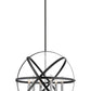 Z-Lite Cavallo 24" 6-Light Hammered Black and Chrome Steel Pendant Light