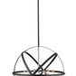Z-Lite Cavallo 24" 6-Light Hammered Black and Chrome Steel Pendant Light