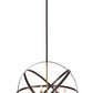 Z-Lite Cavallo 24" 6-Light Hammered Black and Olde Brass Steel Pendant Light