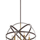 Z-Lite Cavallo 24" 6-Light Hammered Black and Olde Brass Steel Pendant Light