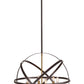 Z-Lite Cavallo 24" 6-Light Hammered Black and Olde Brass Steel Pendant Light