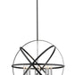 Z-Lite Cavallo 30" 8-Light Hammered Black and Chrome Steel Pendant Light