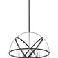 Z-Lite Cavallo 30" 8-Light Hammered Black and Chrome Steel Pendant Light
