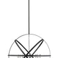 Z-Lite Cavallo 30" 8-Light Hammered Black and Chrome Steel Pendant Light