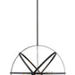 Z-Lite Cavallo 30" 8-Light Hammered Black and Chrome Steel Pendant Light