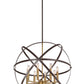 Z-Lite Cavallo 30" 8-Light Hammered Black and Olde Brass Steel Pendant Light