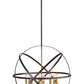 Z-Lite Cavallo 30" 8-Light Hammered Black and Olde Brass Steel Pendant Light