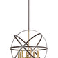 Z-Lite Cavallo 30" 8-Light Hammered Black and Olde Brass Steel Pendant Light